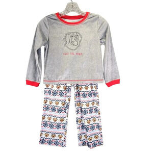 Dog Pajamas Sunday Brunch Christmas Holiday Soft Red, Gray, white Size 5/6